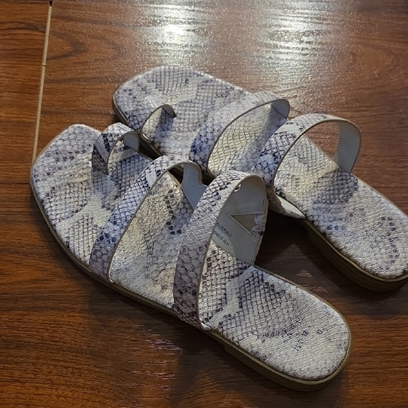Target Shoes - Target Snakeskin Print Sandals - Black and Cream